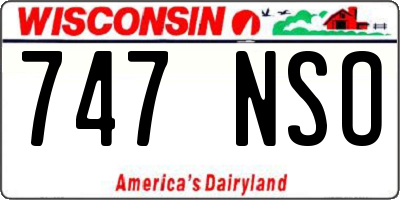 WI license plate 747NSO
