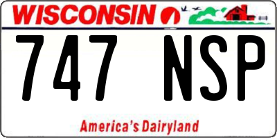 WI license plate 747NSP