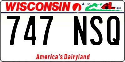 WI license plate 747NSQ