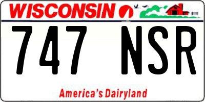 WI license plate 747NSR