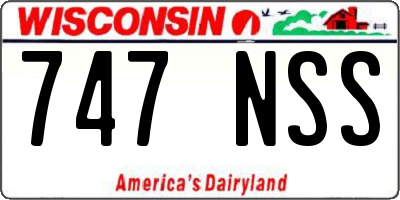 WI license plate 747NSS