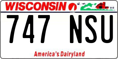 WI license plate 747NSU
