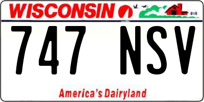 WI license plate 747NSV