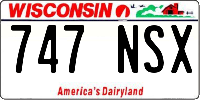 WI license plate 747NSX