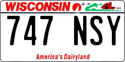 WI license plate 747NSY