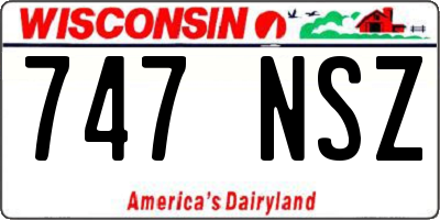 WI license plate 747NSZ