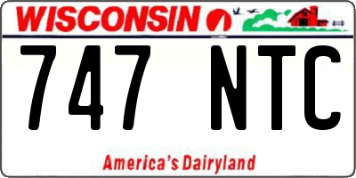 WI license plate 747NTC