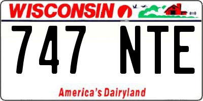 WI license plate 747NTE
