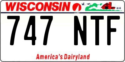 WI license plate 747NTF