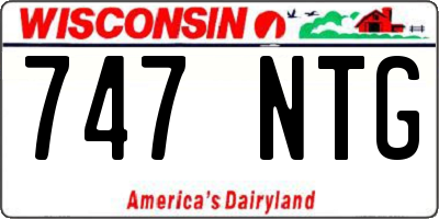 WI license plate 747NTG