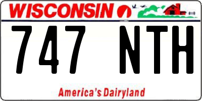 WI license plate 747NTH