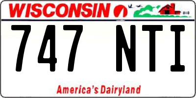 WI license plate 747NTI