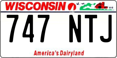 WI license plate 747NTJ