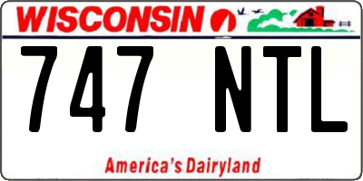 WI license plate 747NTL