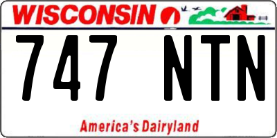 WI license plate 747NTN