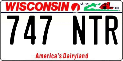 WI license plate 747NTR