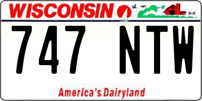 WI license plate 747NTW