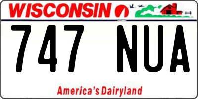 WI license plate 747NUA