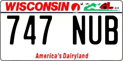 WI license plate 747NUB