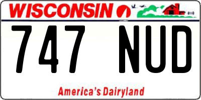 WI license plate 747NUD