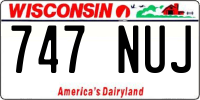 WI license plate 747NUJ