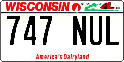 WI license plate 747NUL