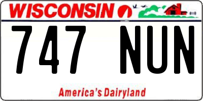 WI license plate 747NUN