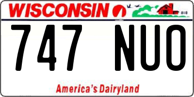WI license plate 747NUO