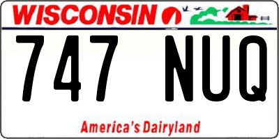 WI license plate 747NUQ