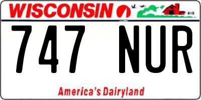 WI license plate 747NUR