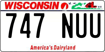 WI license plate 747NUU