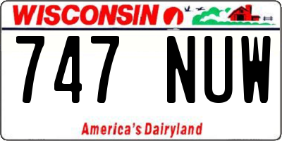 WI license plate 747NUW