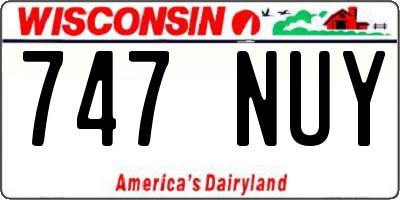 WI license plate 747NUY
