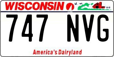 WI license plate 747NVG