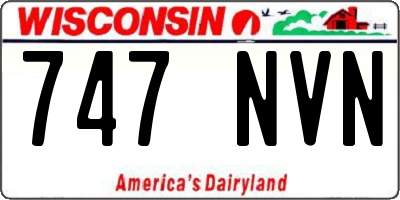 WI license plate 747NVN