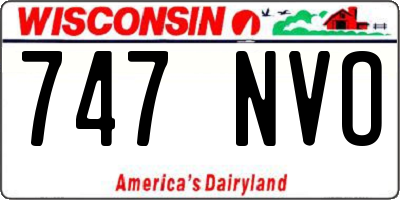 WI license plate 747NVO