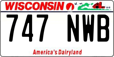 WI license plate 747NWB
