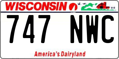 WI license plate 747NWC