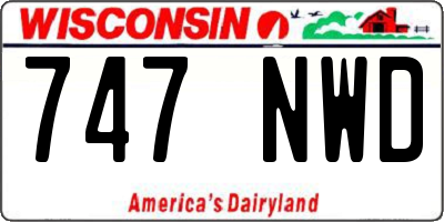 WI license plate 747NWD