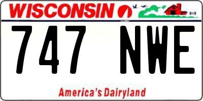 WI license plate 747NWE