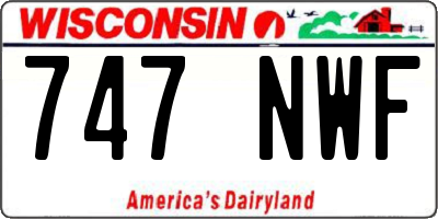 WI license plate 747NWF