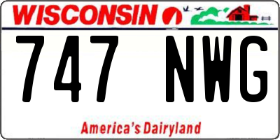 WI license plate 747NWG