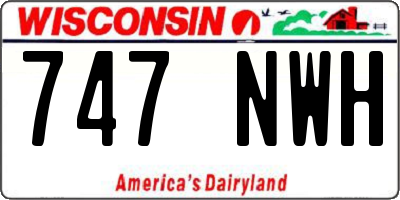 WI license plate 747NWH