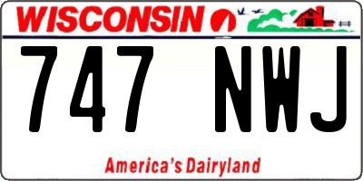 WI license plate 747NWJ