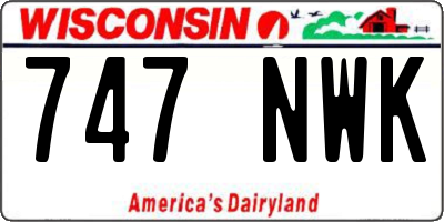 WI license plate 747NWK