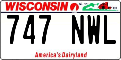WI license plate 747NWL