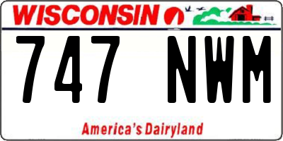 WI license plate 747NWM