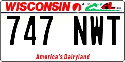 WI license plate 747NWT