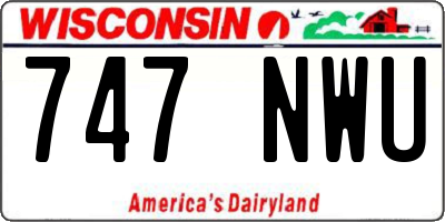 WI license plate 747NWU