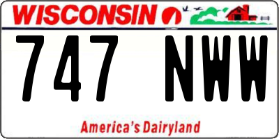 WI license plate 747NWW